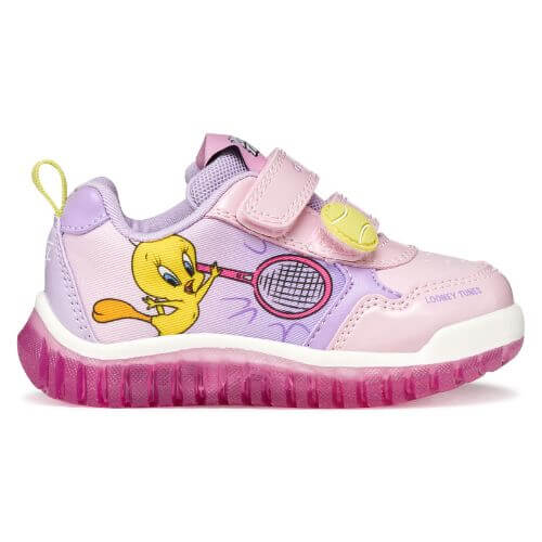 Pantofi copii fete Tweety cu LED Geox, Roz – B6561B-0HH11-C8020