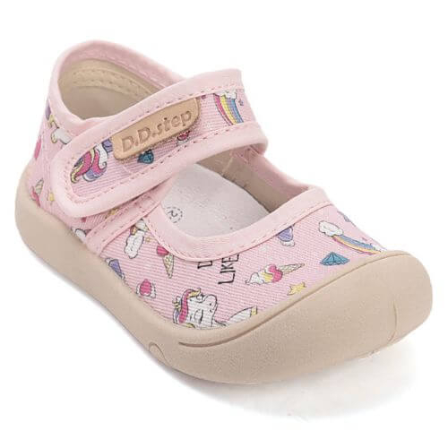 Pantofi copii fete textil DD Step, Roz – C100-61436
