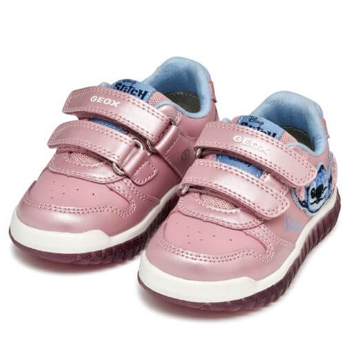 Pantofi copii fete Stitch cu LED Geox, Roz – B5661B_000NF_C8207