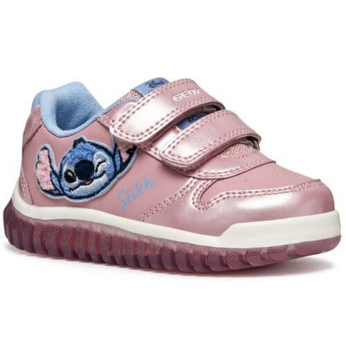Pantofi copii fete Stitch cu LED Geox, Roz – B5661B_000NF_C8207