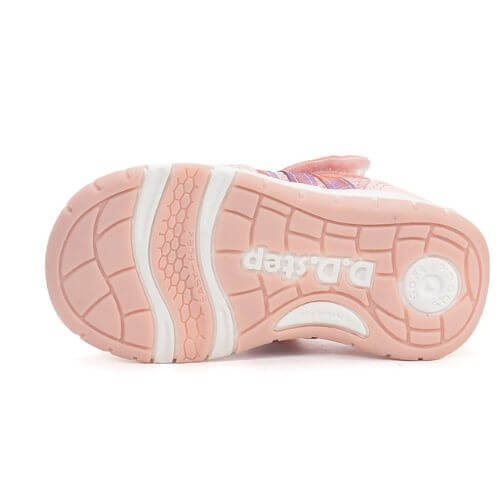 Pantofi decupati copii fete din textil DD Step, Roz – F065-61331F