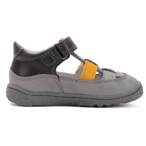 Pantofi decupati copii baieti din piele DD Step, Gri – H077-51332