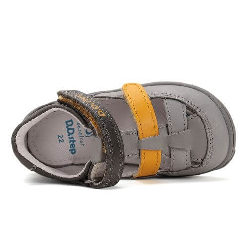 Pantofi decupati copii baieti din piele DD Step, Gri – H077-51332