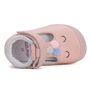 Pantofi decupati copii fete din piele DD Step, Roz – H070-51968