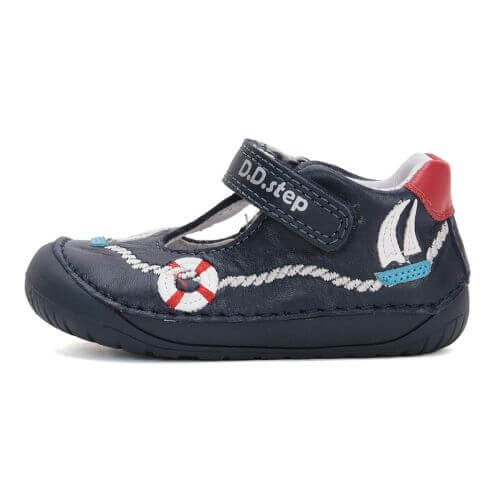 Pantofi decupati copii baieti din piele DD Step, Albastru – H070-51434