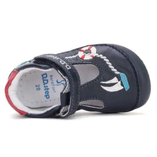 Pantofi decupati copii baieti din piele DD Step, Albastru – H070-51434
