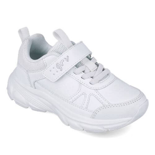 Pantofi sport copii fete din material sintetic Garvalin, Alb – 251710-B050