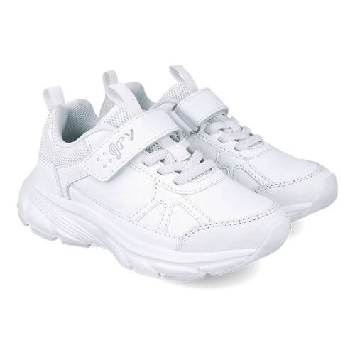 Pantofi sport copii fete din material sintetic Garvalin, Alb – 251710-B050