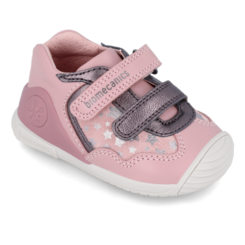 Pantofi copii fete din piele Biomecanics, Roz – 241103-B159