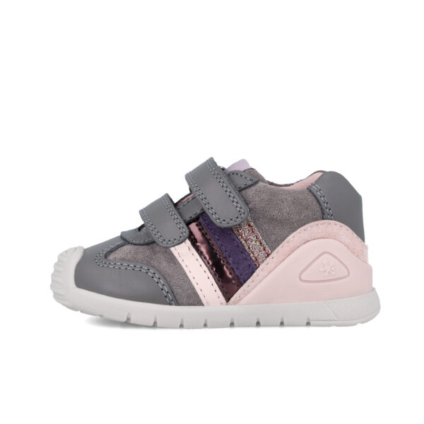 Pantofi copii fete din piele Biomecanics, Gri – 241110-C213