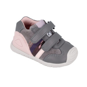 Pantofi copii fete din piele Biomecanics, Gri – 241110-C213