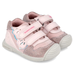 Pantofi copii fete din piele Biomecanics, Roz – 241108-C779