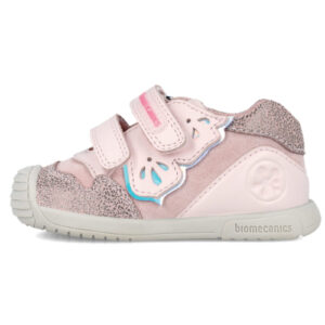 Pantofi copii fete din piele Biomecanics, Roz – 241108-C779