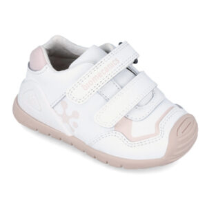 Pantofi copii fete din piele Biomecanics, Alb 241001-B786
