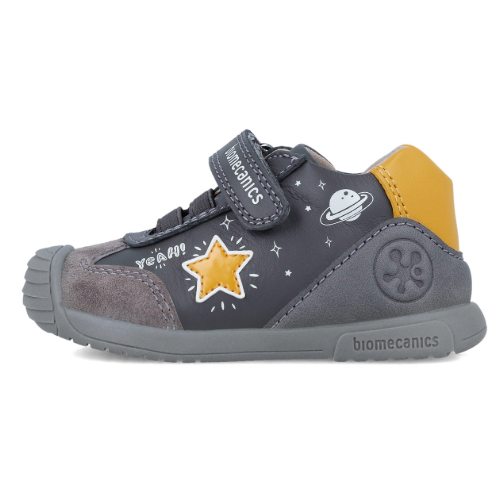 Pantofi copii baieti din piele Biomecanics, Gri – 241129-B093