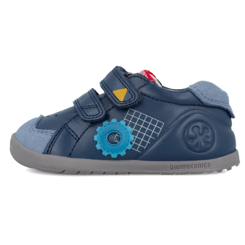 Pantofi copii baieti calapod lat din piele Biomecanics, Albastru – 241161-A183