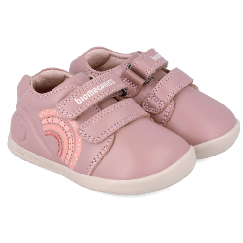 Pantofi copii fete calapod lat din piele Biomecanics, Roz – 241162-B159
