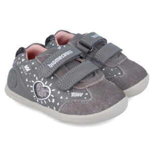 Pantofi copii fete calapod lat din piele Biomecanics, Gri – 241163-B213