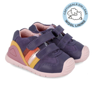 Ghete copii fete din piele imblanite, Biomecanics, Mov – 241110-D783FB
