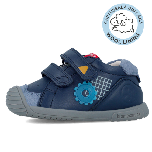 Ghete copii baieti din piele imblanite, Biomecanics, Albastru – 241128-A183FB