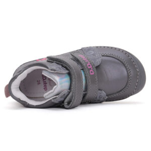 Pantofi copii fete din piele Barefoot DD Step, Gri – A063-42804A