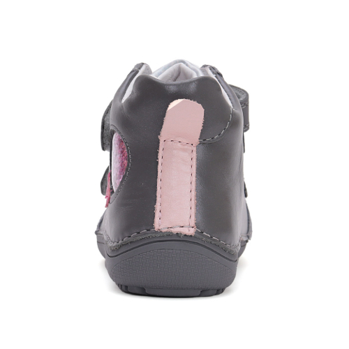 Pantofi copii fete din piele Barefoot DD Step, Gri – A063-42804A