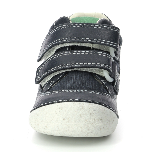 Pantofi copii baieti din piele Kickers, Negru-894560-10-101