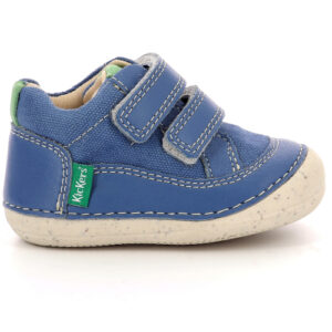 Pantofi copii baieti din piele Kickers, Albastru-894560-10-52