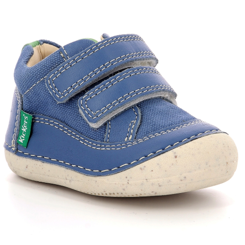 Pantofi copii baieti din piele Kickers, Albastru-894560-10-52