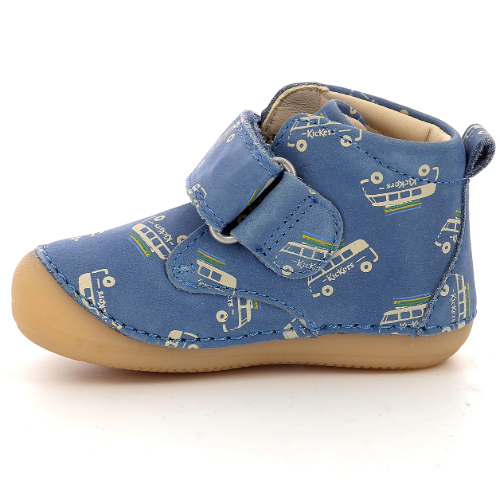 Pantofi copii baieti din piele Kickers, Albastru-961540-10-53