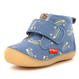 Pantofi copii baieti din piele Kickers, Albastru-961540-10-53