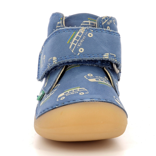 Pantofi copii baieti din piele Kickers, Albastru-961540-10-53