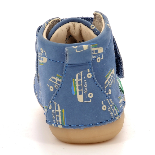 Pantofi copii baieti din piele Kickers, Albastru-961540-10-53