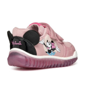 Pantofi copii fete Minnie Mouse cu LED din textil Geox, Roz – B4661P_0AJ02_C8179