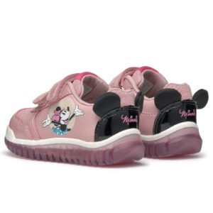 Pantofi copii fete Minnie Mouse cu LED din textil Geox, Roz – B4661P_0AJ02_C8179