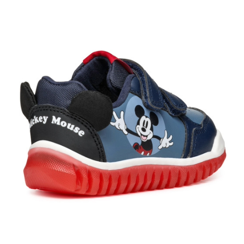 Pantofi copii baieti Mickey Mouse cu LED din textil Geox, Albastru – B465ZB_000BC_C0700