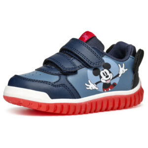 Pantofi copii baieti Mickey Mouse cu LED din textil Geox, Albastru – B465ZB_000BC_C0700