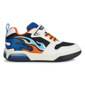 Pantofi copii baieti cu LED din textil Geox, Alb – J459CC_01454_C0245