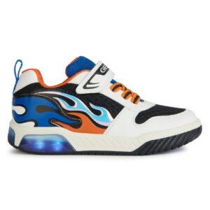 Pantofi copii baieti cu LED din textil Geox, Alb – J459CC_01454_C0245