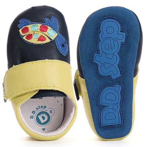 Pantofiori de interior copii baieti din piele DD Step, Albastru – K1596-52102