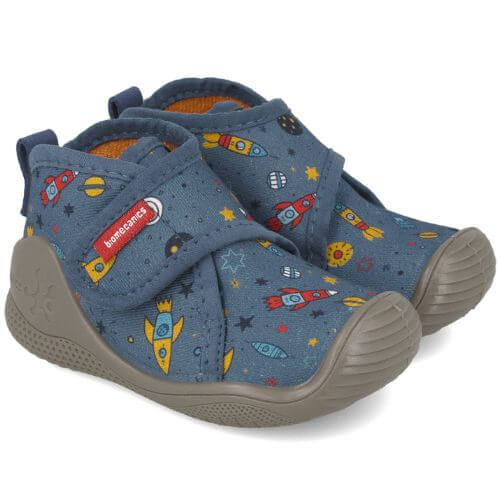 Pantofiori de interior copii baieti din textil Biomecanics, Albastru – 251146-A224