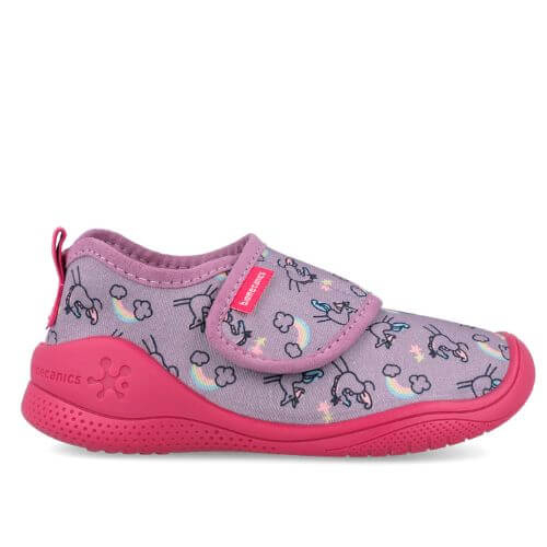 Pantofiori de interior copii fete din textil Biomecanics, Lila – 251281-A164