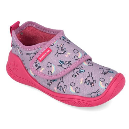 Pantofiori de interior copii fete din textil Biomecanics, Lila – 251281-A164