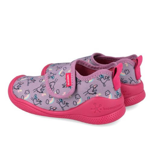 Pantofiori de interior copii fete din textil Biomecanics, Lila – 251281-A164