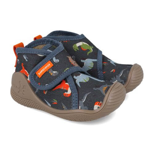 Pantofiori de interior copii baieti din textil Biomecanics, Albastru – 261284-A089