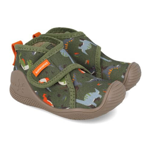 Pantofiori de interior copii baieti din textil Biomecanics, Verde – 261184-B801