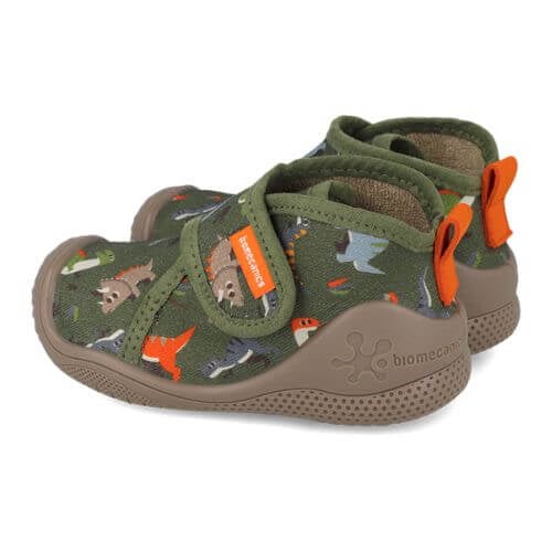Pantofiori de interior copii baieti din textil Biomecanics, Verde – 261184-B801
