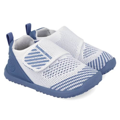 Pantofiori de interior copii baieti din textil calapod lat Biomecanics, Alb – 262188-C834