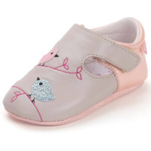 Pantofiori de interior copii fete din piele DD Step, Gri – K1596-52414