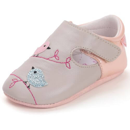 Pantofiori de interior copii fete din piele DD Step, Gri – K1596-52414